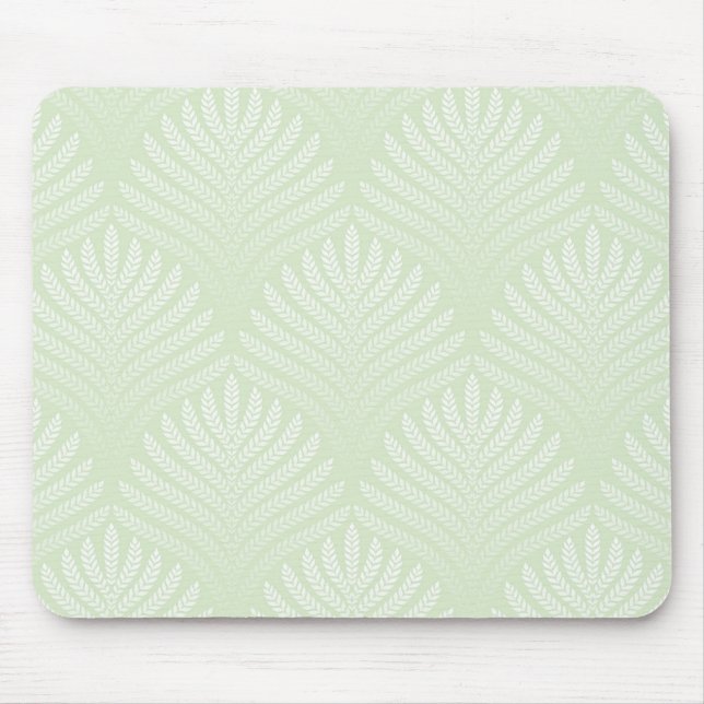 Tapis De Souris Motif classique de feuillage dans le blanc et le (Devant)