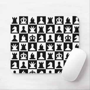 Tapis De Souris Motif classique de tableau d'échec noir et blanc