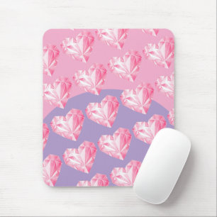 Tapis De Souris Motif Cœur Diamant Rose – Mignon et Élégant