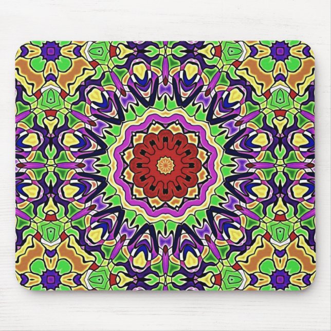 Tapis De Souris Motif coloré Kaleidoscope (Devant)