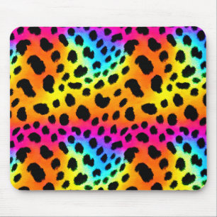 Tapis De Souris Motif coloré Rainbow Cheetah sans couture