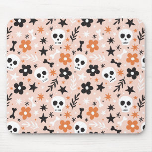 Tapis De Souris Motif crâne de fleurs