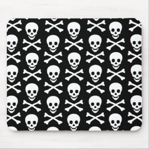 Tapis De Souris Motif crâne et os Emo