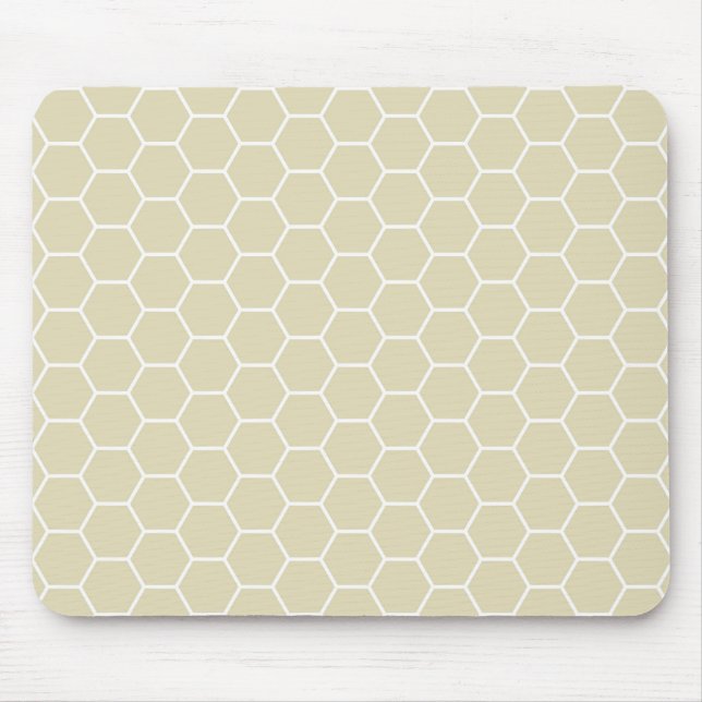Tapis De Souris Motif crème kaki de nid d'abeilles d'hexagone (Devant)