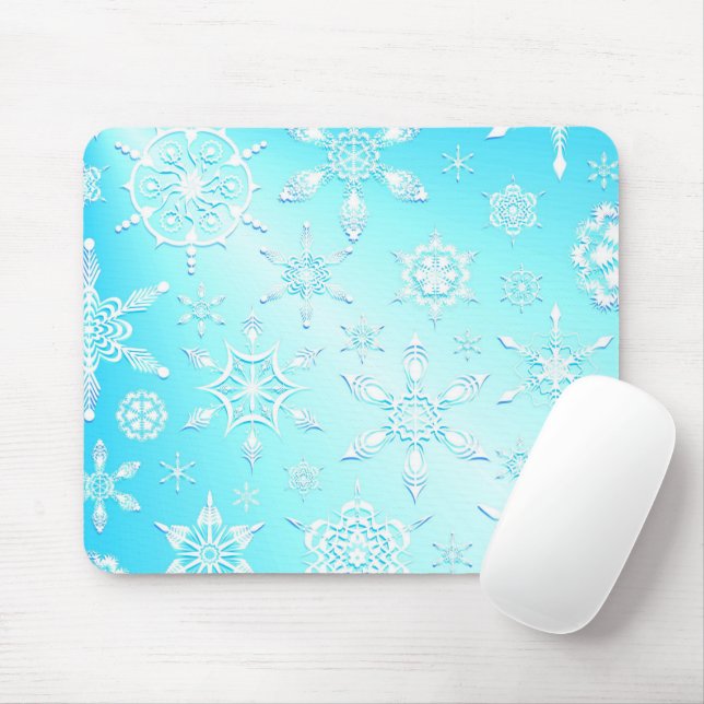 Tapis De Souris Motif Crystal Snowflakes (Avec souris)