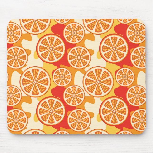 Tapis De Souris Motif d'agrumes oranges rétro (Devant)