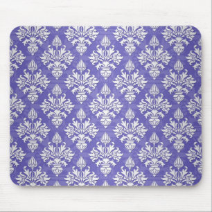 Tapis De Souris Motif Damassé Artichaut Bleu Pervenche Violet