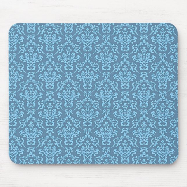 Tapis De Souris Motif damassé bleu (Devant)