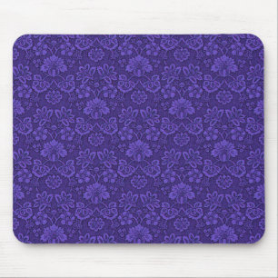 Tapis De Souris Motif damassé vintage violet élégant