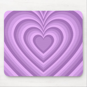 Tapis De Souris Motif d'amour du coeur hypnotique violet
