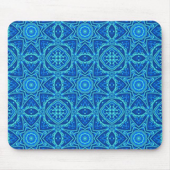 Tapis De Souris Motif d'aquarelle Abstrait - Denim Blue (Devant)