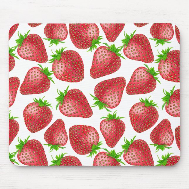 Tapis De Souris Motif d'aquarelle de fraises (Devant)