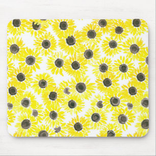 Tapis De Souris Motif d'aquarelle des tournesols
