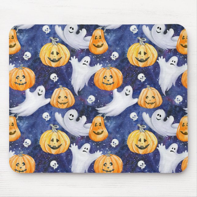 Tapis De Souris Motif d'aquarelle Halloween (Devant)