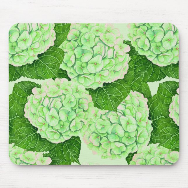Tapis De Souris Motif d'aquarelle Hydrangea (Devant)