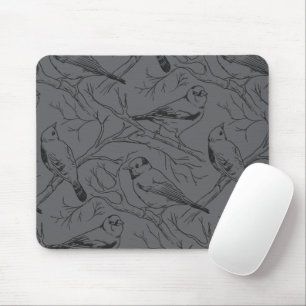 Tapis De Souris Motif d'art linéaire minimaliste d'oiseaux nord-am
