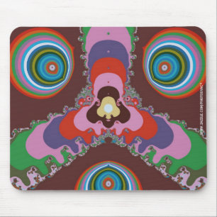 Tapis De Souris Motif d'art rétro psychédélique des années 70