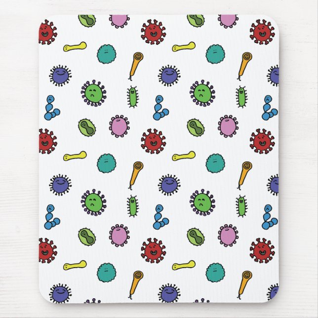 Tapis De Souris Motif de bactéries, de germes et de virus (Devant)