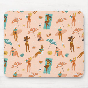 Tapis De Souris Motif de bains de soleil de plage