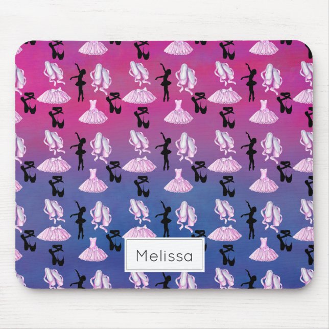 Tapis De Souris Motif de ballet avec Dance Attire et Ballerina (Devant)