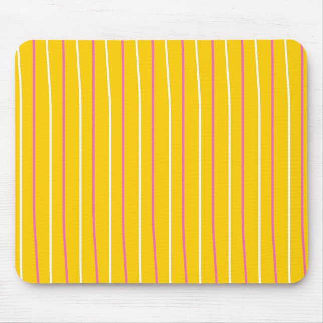 Tapis De Souris Motif de bande verticale jaune (Devant)