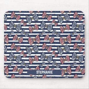 Tapis De Souris Motif de bandes de ruban patriotique