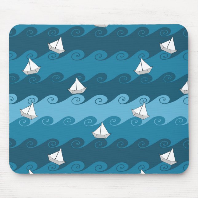 Tapis De Souris Motif de bateaux à papier (Devant)