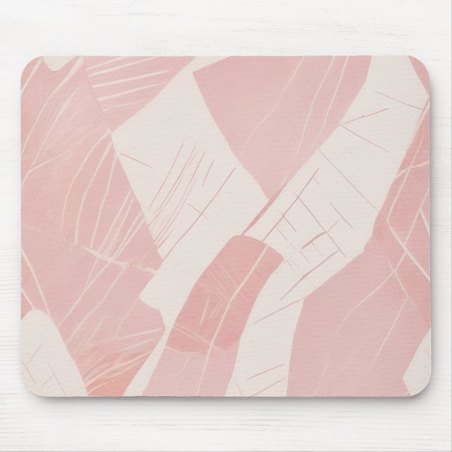 Tapis De Souris Motif de batik moderne crème rose (Devant)