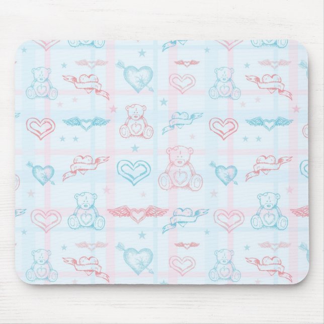 Tapis De Souris motif de bébé avec l'ours de nounours (Devant)