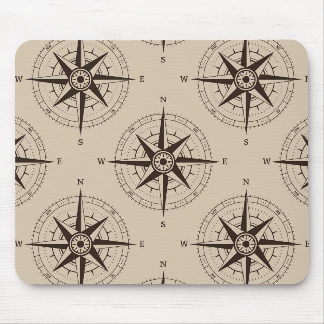 Tapis De Souris Motif de boussole de navigation (Devant)