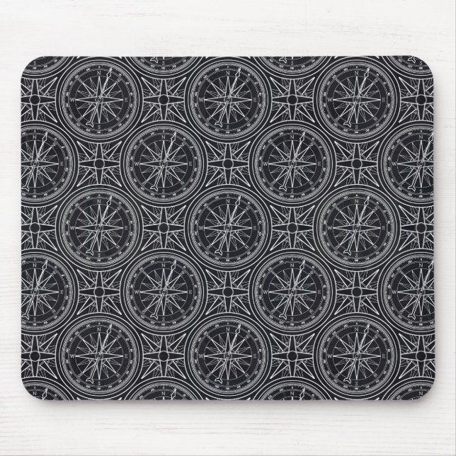 Tapis De Souris Motif de boussole de rose de vent (Devant)