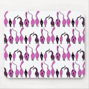 Tapis De Souris Motif de boutons de chats violets