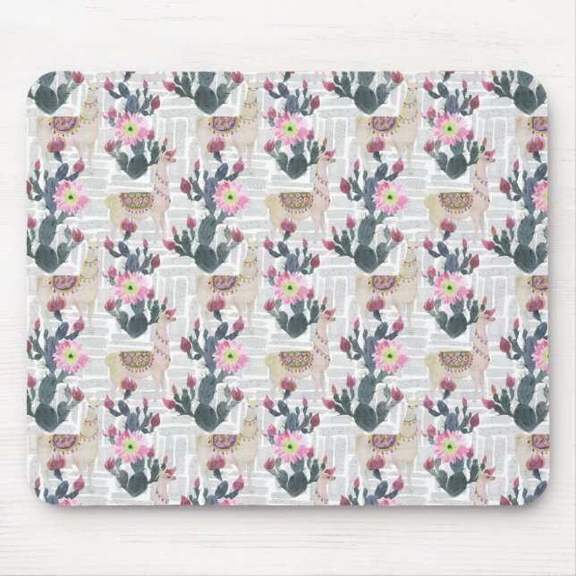 Tapis De Souris Motif de cactus d'aquarelle (Devant)