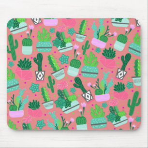 Tapis De Souris Motif de cactus rose mignon et amusant du Sud-Oues