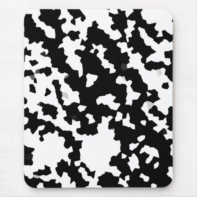 Tapis De Souris Motif de camouflage Abstrait noir et blanc (Devant)