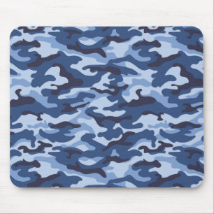 Tapis De Souris Motif de camouflage bleu foncé