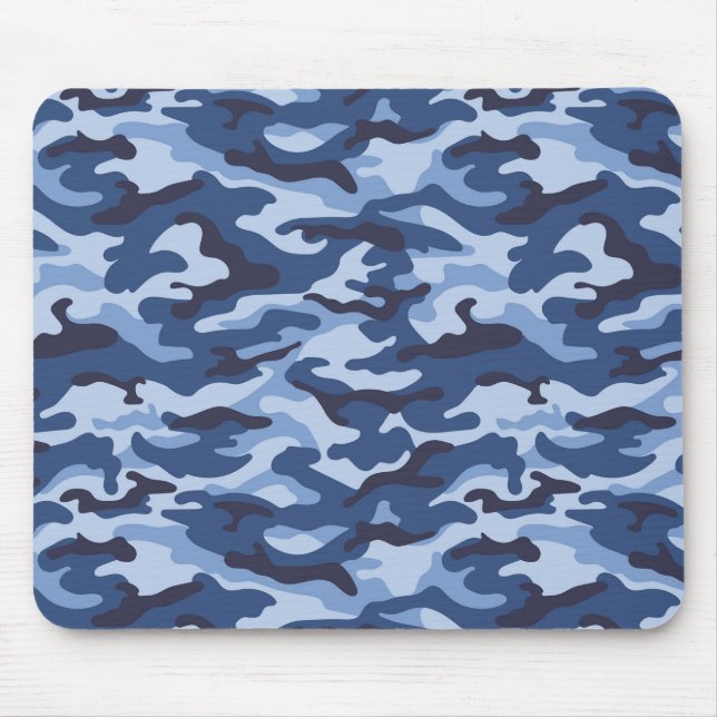 Tapis De Souris Motif de camouflage bleu foncé (Devant)