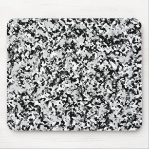 Tapis De Souris Motif de camouflage gris noir blanc arctique