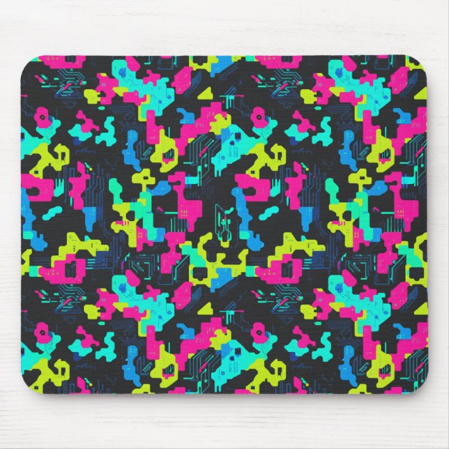 Tapis De Souris Motif de camouflage néon (Devant)