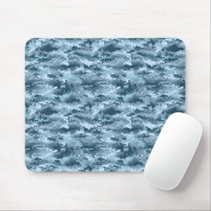Tapis De Souris Motif de camouflage pixelisé militaire bleu