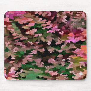 Tapis De Souris Motif de camouflage rose, pêche et vert