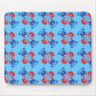 Tapis De Souris Motif de Carlin rouge bleu