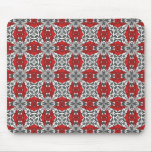 Tapis De Souris Motif de carrelage répétitif Rouge Noir Gris et Bl