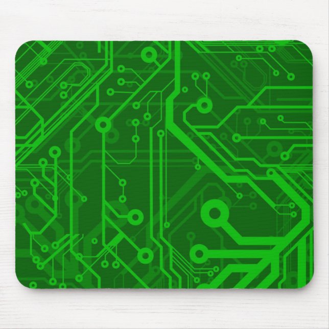 Tapis De Souris Motif de carte électronique de vert (Devant)