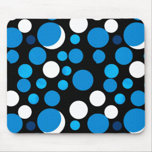 Tapis De Souris Motif de cercles bleus et blancs