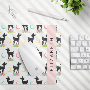 Tapis De Souris Motif de cerfs, Cerf de bébé, Boho, Fleurs, Votre 