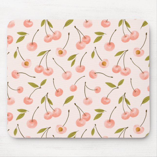 Tapis De Souris Motif de cerise aquarelle (Devant)