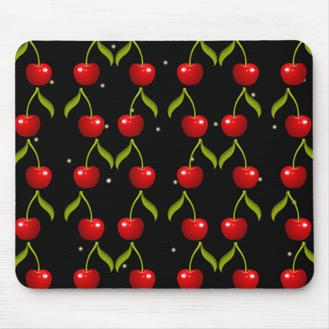 Tapis De Souris Motif de cerises brillantes (Devant)