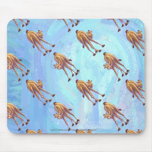 Tapis De Souris Motif de chameau sur Blue Heads and Tails (Devant)