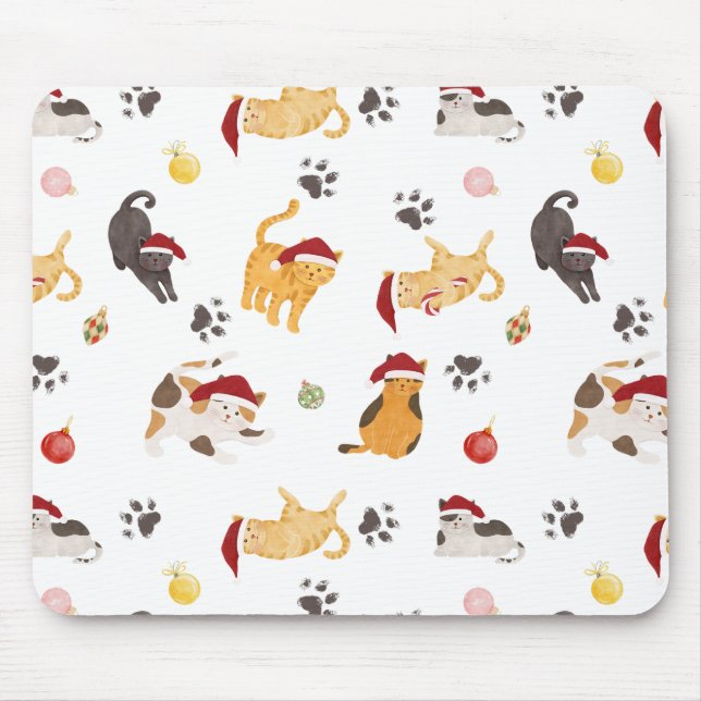 Tapis De Souris Motif de chat de vacances mignon (Devant)